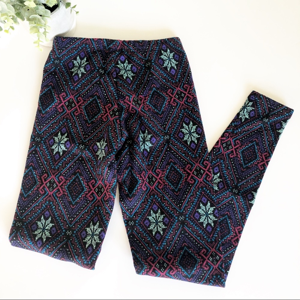 Ultra Flirt Girls Multi-Colored Snowflake Leggings